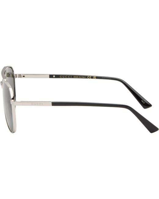 Gucci Black Subtle Web Sunglasses for men