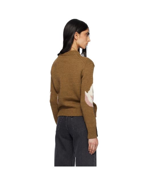 Chloé Black Crew-Neck Logo Wool Knit Sweater