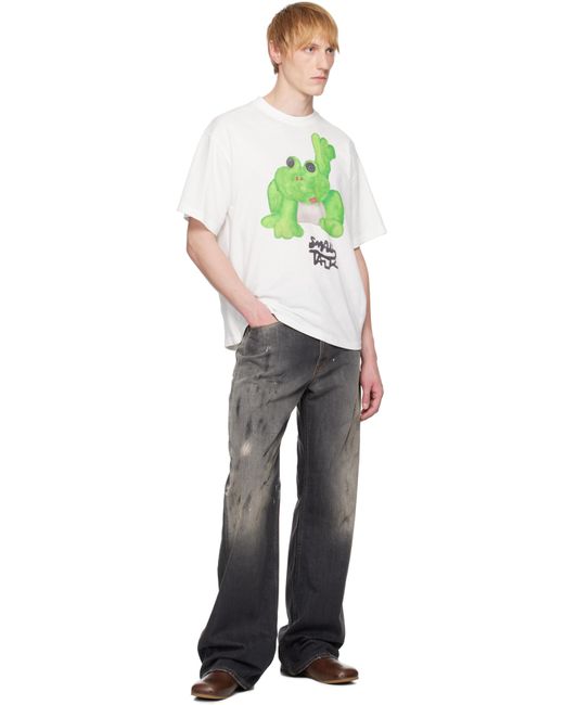 Small Talk Studio Green Watercolor Frog S/S T-Shirt for men