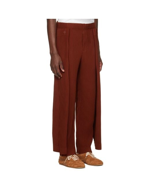 Homme Plissé Issey Miyake Red Motion Blur Trousers for men