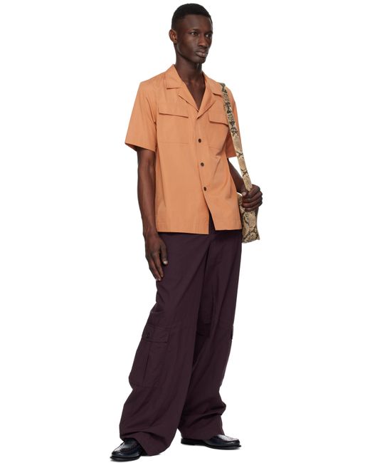 メンズ Dries Van Noten タン スリット シャツ Multicolor
