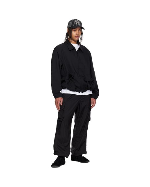 Y-3 Black Nylon Wi 3 Stripes Cargo Pants for men