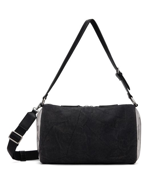 DIESEL Black Load-D-Shoulder Transparent Oval D Bag for men