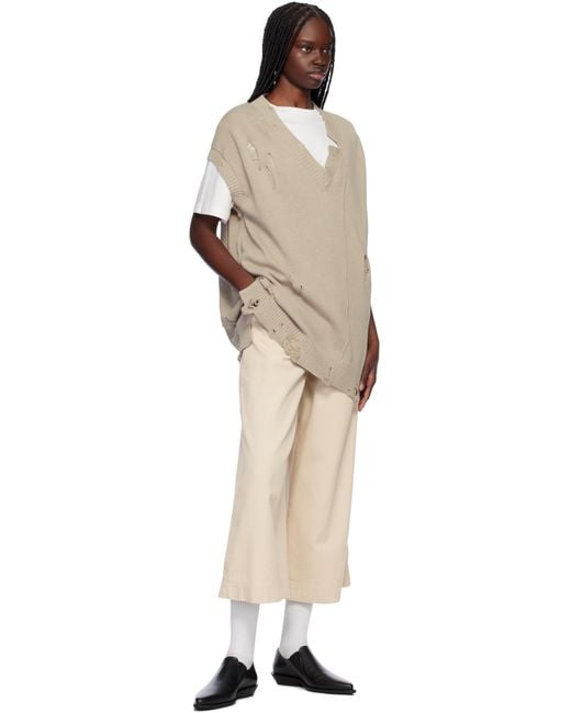 Yohji Yamamoto Multicolor Taupe 7G2P Jersey V Neck Vest