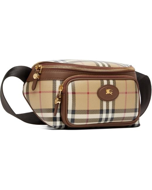 Burberry Brown Check Belt Bag for men