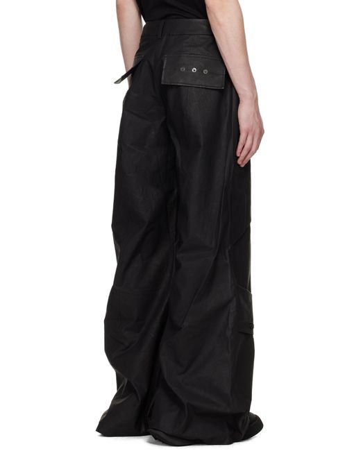 メンズ CARNET ARCHIVE ブラック Coated Wide Mass トラウザーズ Black