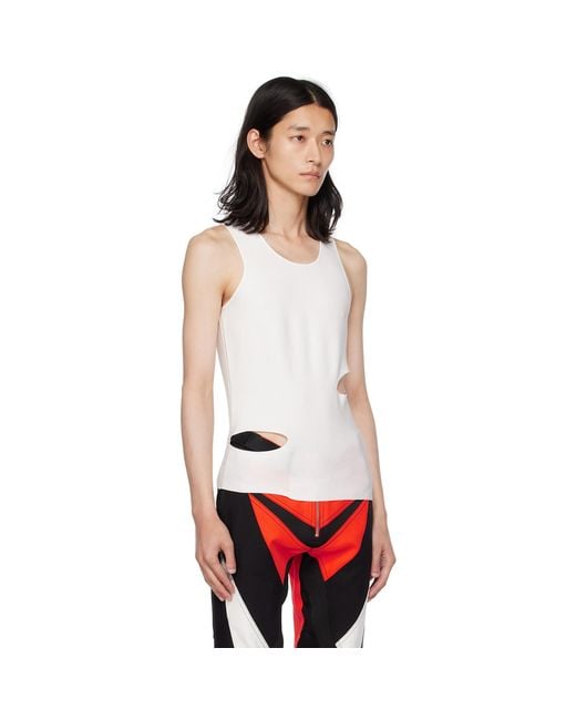 Dion Lee Red White Cutout Tank Top for men