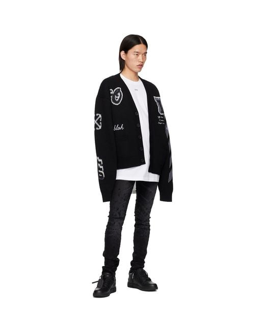Off-White c/o Virgil Abloh Black Varsity Cardigan for men