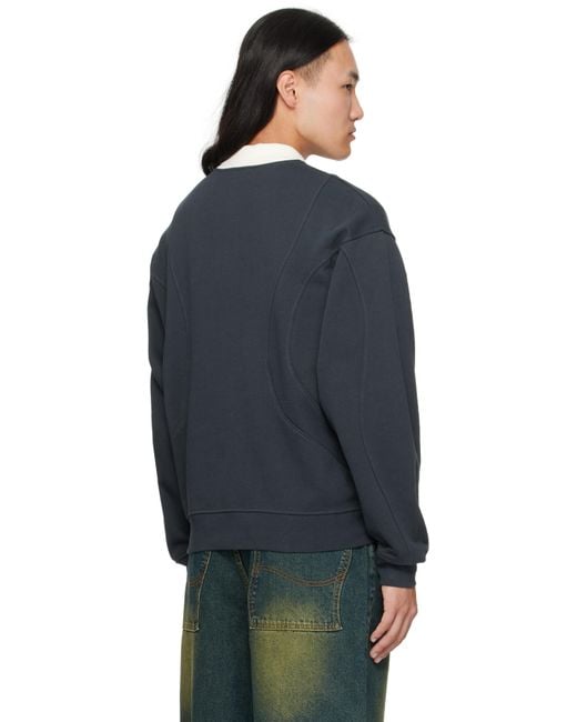 Dime Blue French Terry Rugby Polo for men