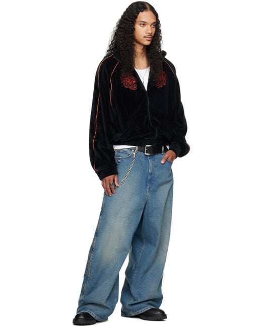 【関税込み】LU'U DAN ブラック Supa Sleaze トラックジャケット Black Supa Sleaze Track Jacket by LU'U DAN on Sale