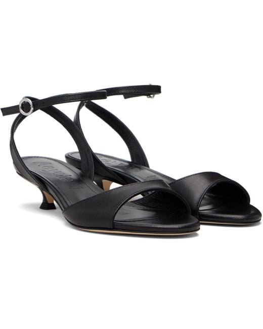 Aeyde Black Zelia Kitten-Heel Sandals