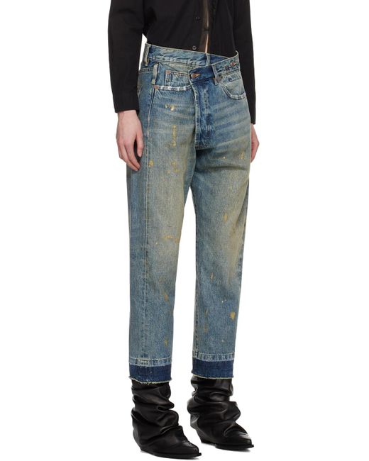 R13 Black Blue Crossover Jeans