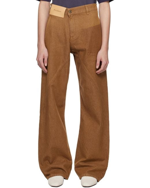【関税込み】JW Anderson ブラウン Twisted Workwear ジーンズ Brown Twisted Workwear Jeans by JW Anderson on Sale