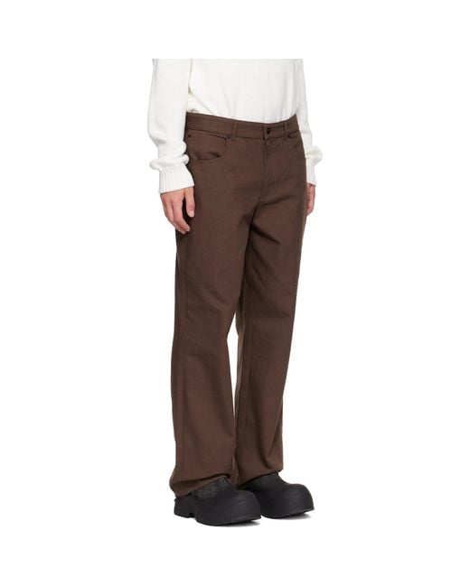 Moncler Brown Canvas Cargo Trousers for men
