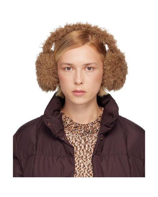 Moncler Brown Logo Ear Muffs