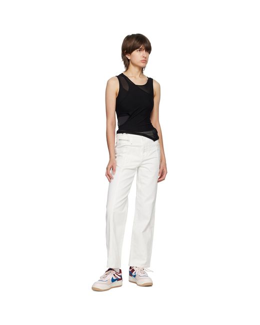 Feng Chen Wang White Deconstructed Jeans