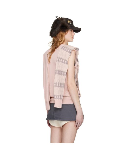OPEN YY Black Jacquard Sleeve Layered Cardigan Vest