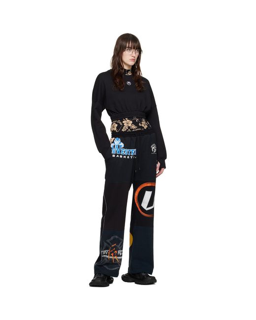 MARINE SERRE Black Cropped Sweatshirt