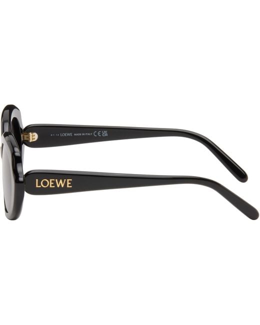 Loewe Black Mini Oval Slim Sunglasses