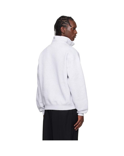 Jacquemus White 'The Gros Grain Zipped-Rollneck' Sweatshirt for men