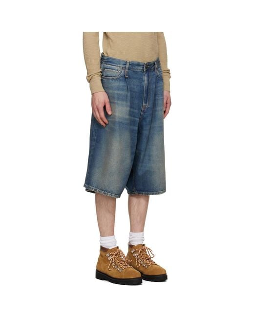 R13 Blue Jesse Denim Shorts for men