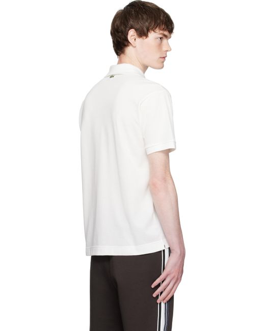 メンズ Lacoste ホワイト Classic Fit Signature Print L.12.12 ポロシャツ Black