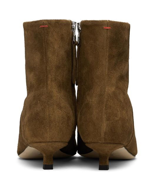Aeyde Green Tan Sofie Suede Ankle Boots