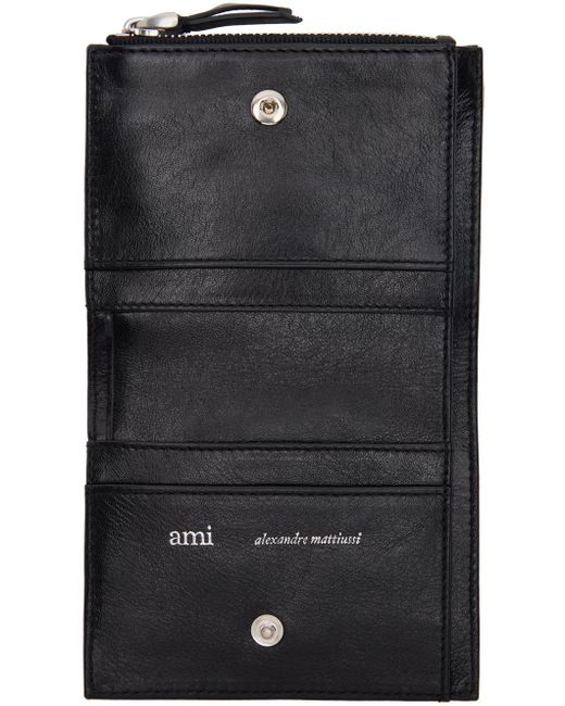 AMI Black Voulez-Vous Folded Wallet for men