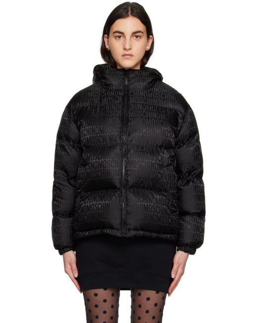 Moschino Black All Over Puffer Jacket | Lyst