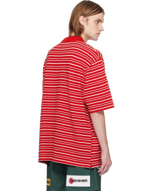 Martine Rose Red Oversized Panelled Polo for men