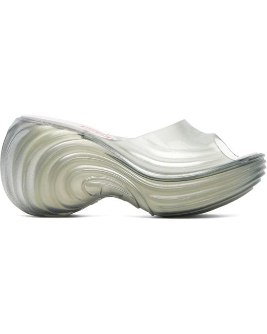 DIESEL Gray Transparent Melissa Edition Platform Mule Sandals