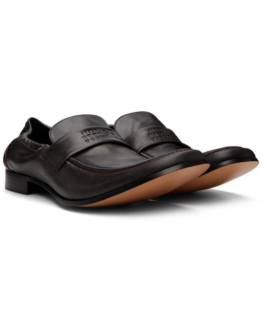 MM6 by Maison Margiela Black Swing-Toe Loafers for men