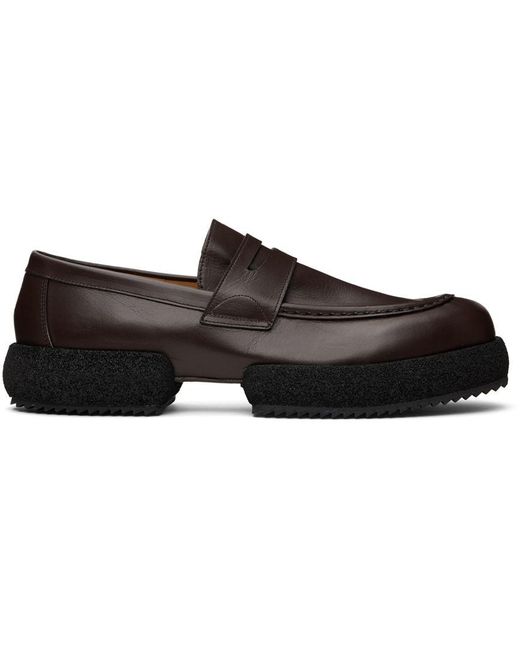 Dries Van Noten Black Brown Platform Loafers for men
