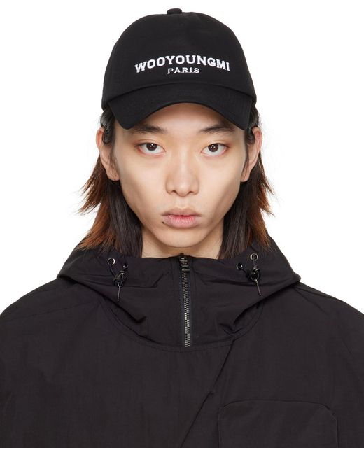 Wooyoungmi Black Embroidered Ball Cap for men