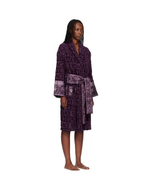 Versace Purple 'I Heart Baroque' Bathrobe