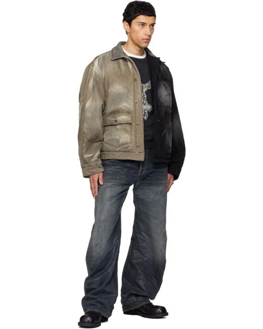 we11done Black 'Half And Half' Work Jacket for men