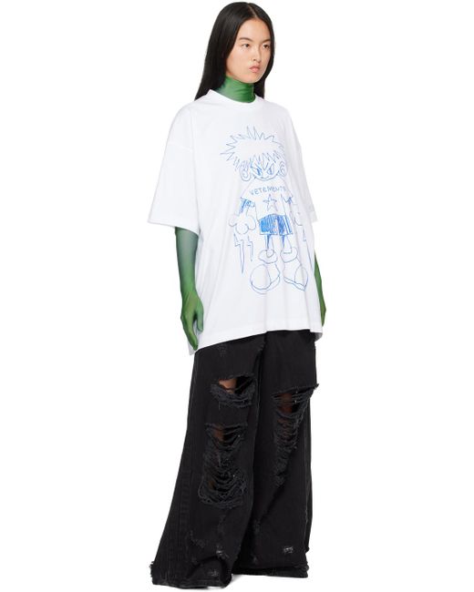 Vetements Drawing T-Shirt in White | Lyst