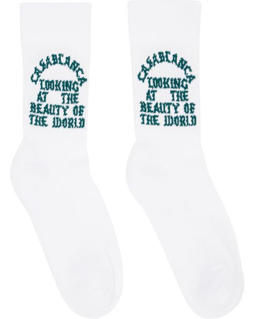 メンズ Casablanca ホワイト 'Beauty Of The World' ソックス White