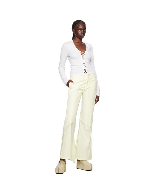 Dion Lee Natural Off-white Drape Trousers