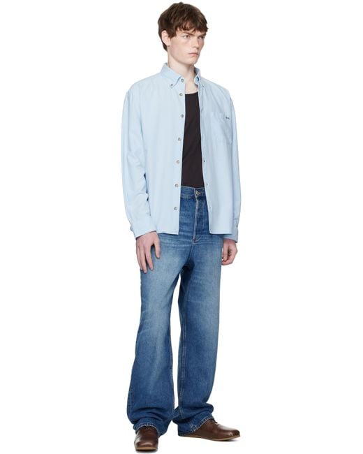 メンズ A.P.C. ブルー Mateo ロゴ シャツ Blue