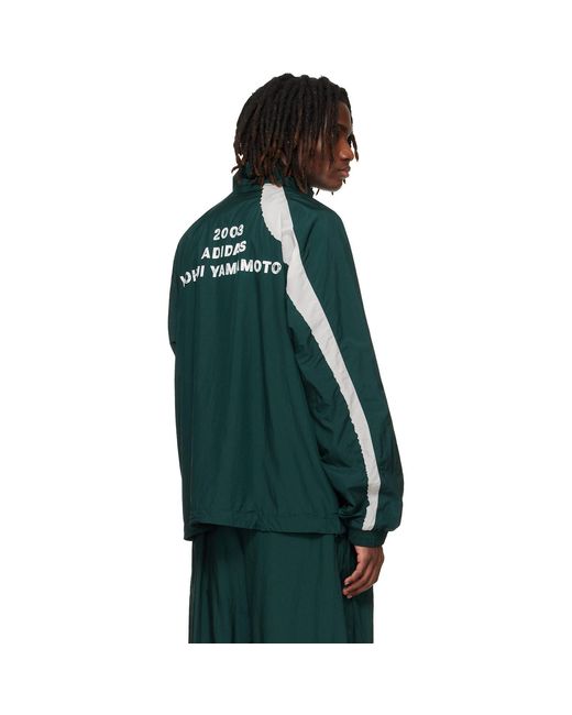 Y-3 Green Raw Edge 3 Stripes Nylon Shell Jacket for men