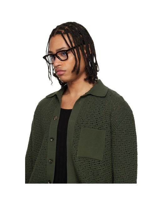 Cutler & Gross Black 1416 Square Optical Glasses for men