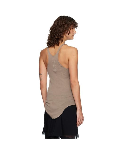 Rick Owens Black Taupe Temple Racer Back Tank Top