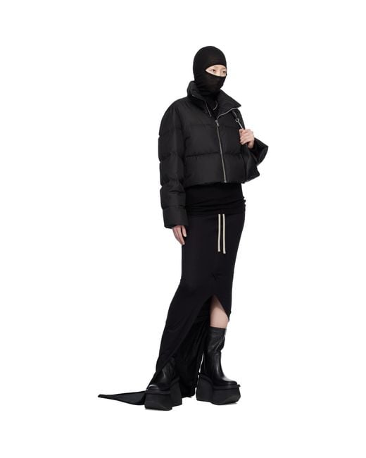 Rick Owens Black Moncler + Cropped Cyclopic Down Jacket