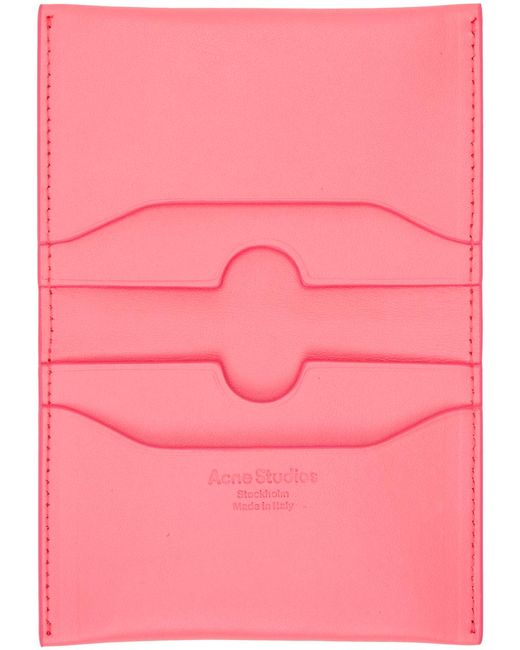 Porte-cartes rose à rabat Acne en coloris Pink