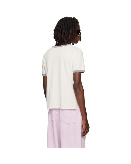 Acne White Off- Graphic T-Shirt for men