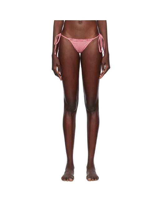 Frankie's Bikinis Red Divine Skimpy String Bikini Bottom