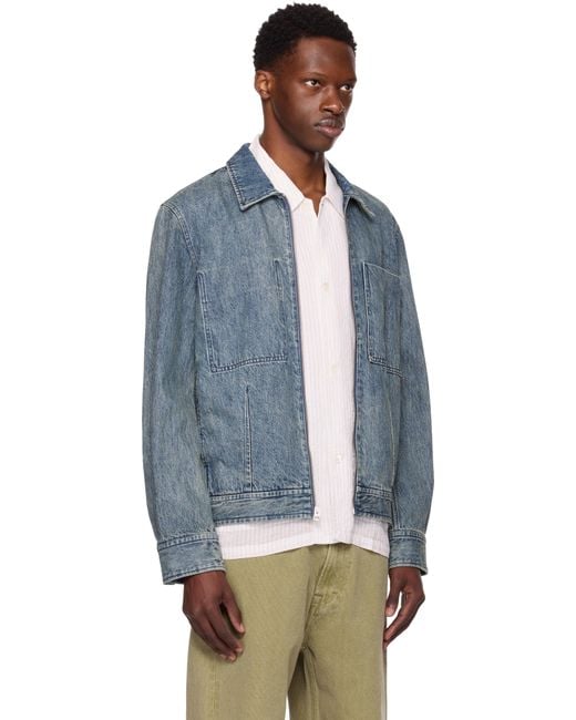 Rag & Bone Blue Simon Garage Denim Jacket for men