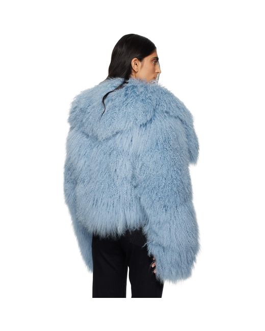 The Attico Blue Shearling Bomber Jacket