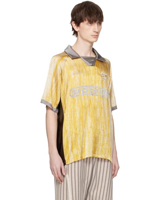 Polo De Soccer Jaune En Soie À Motif D'Éclaboussures Serapis pour homme en coloris Yellow